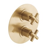 Cutout image of Vado Individual Elements DX Brushed Gold Dual Outlet Shower Valve